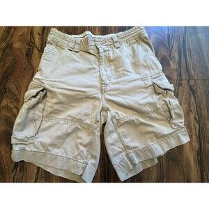 Vtg Y2K Polo Ralph Lauren Military Cargo Cotton Shorts Sz 34 Stone Khaki